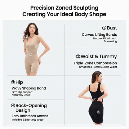 Triple-Zone Compression Drop-Seat Full Body Shaping Bodysuit