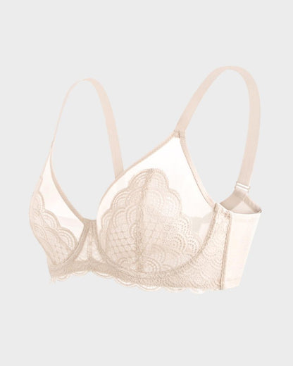 Plus Size Mermaid Lace Minimizer Underwire Bra