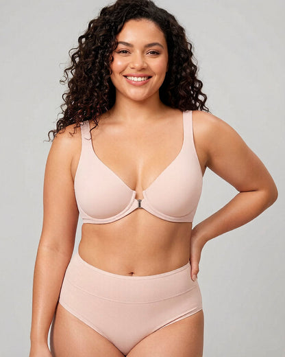 Women’s Front Closure Bra Full Coverage Posture Support Underwire Bra