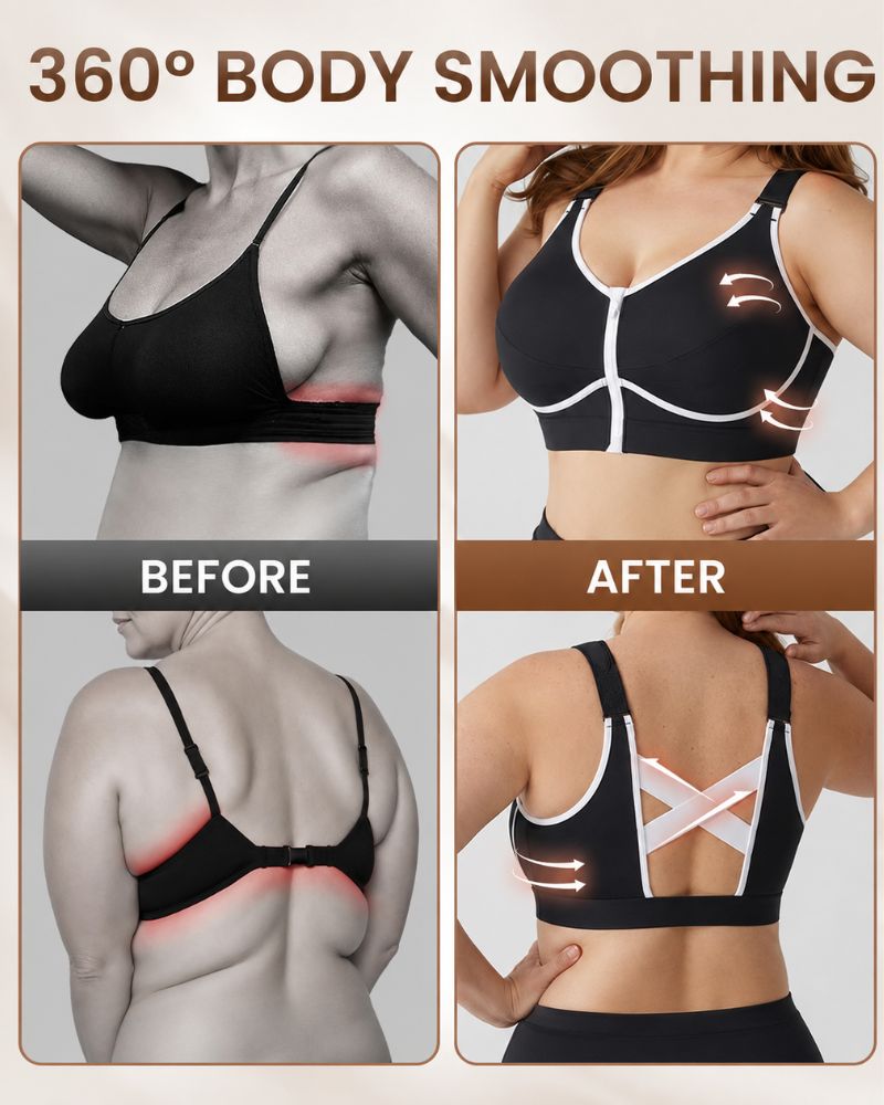 Custom-Lift Posture Support Front-Zip Bra