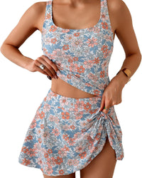 Orange Blue Floral