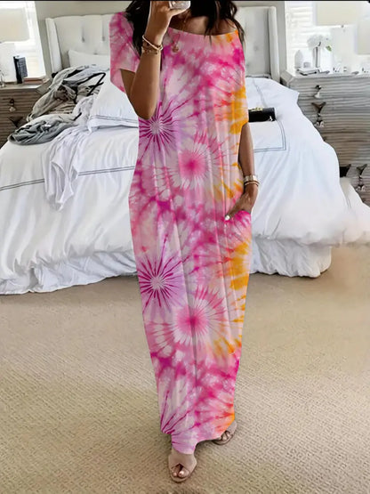 Women’s Solid Color Batwing Sleeve Casual Nightdress