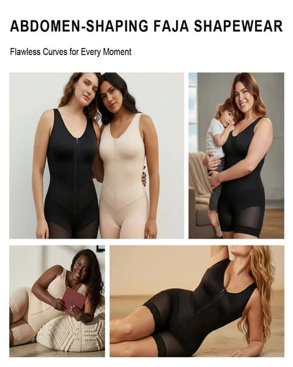 Sculpting Tummy Control Fajas Colombianas for Women Moldeadoras Shapewear with V-shape Sculpting Elastic Band