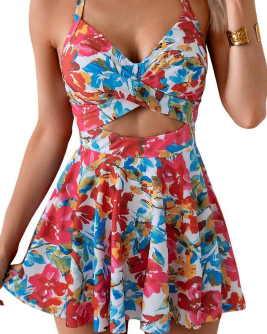 Flattering Tummy Control Cutout One-Piece Swimsuit