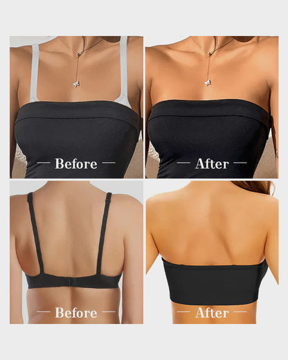 Wireless Strapless Bandeau Bra with Anti‑Slip Silicone Support