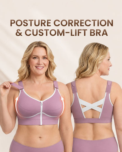 Custom-Lift Posture Support Front-Zip Bra