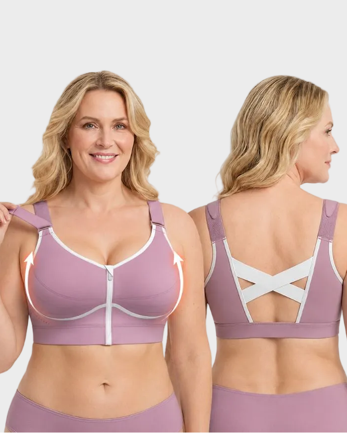 Custom-Lift Posture Support Front-Zip Bra