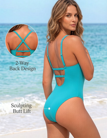 Hourglass™ Ruched Twist Front Slimming One-Piece Swimsuit