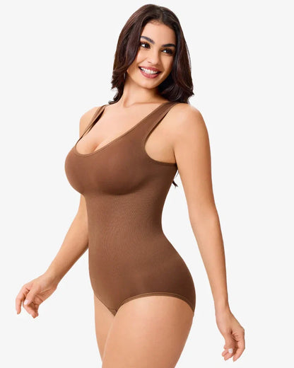 Women Seamless Round Neck Tummy Control Bodysuit