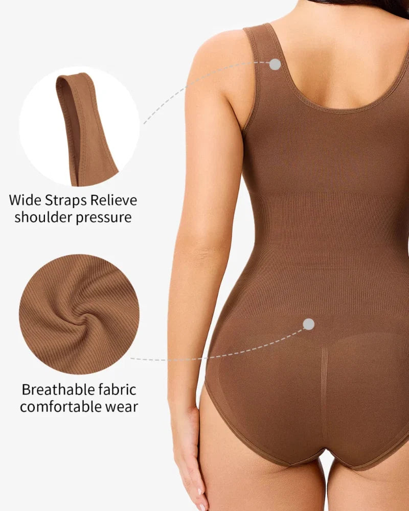 Women Seamless Round Neck Tummy Control Bodysuit
