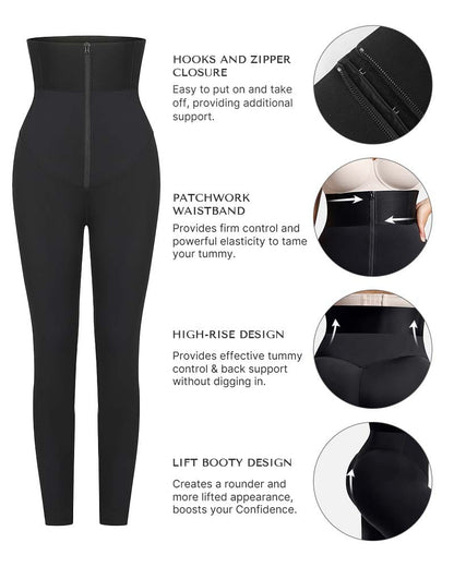 AirSlim ElasticFuse High-Waist Shaping Leggings – Tummy Control, Comfy Support, Black