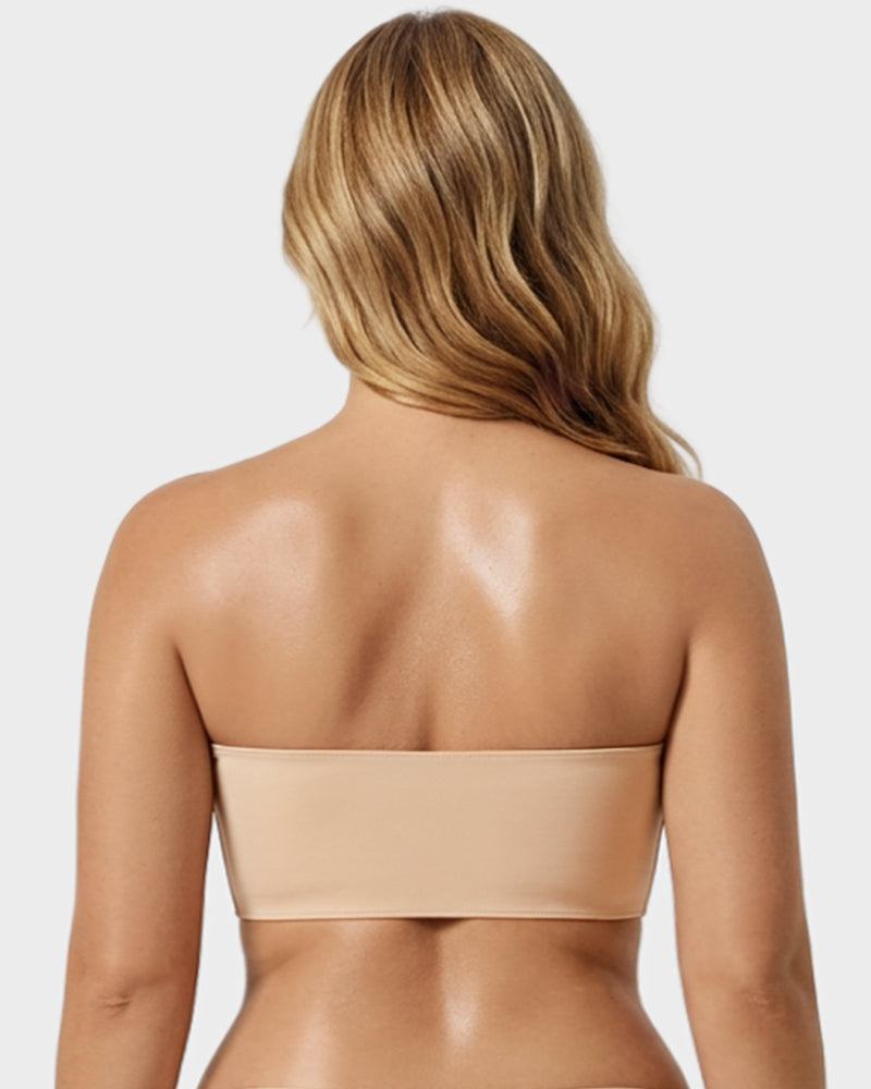Seamless Front Closure Strapless Push-Up Bra with Removable Straps