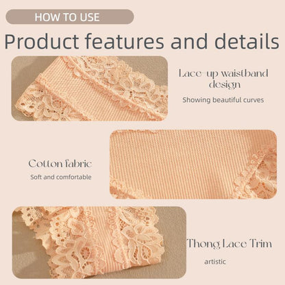 Women's Cotton Panties Lace Low Rise