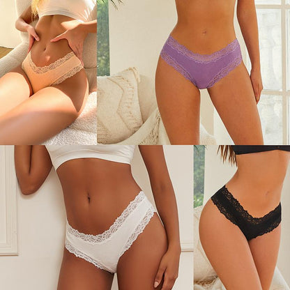 Women's Cotton Panties Lace Low Rise