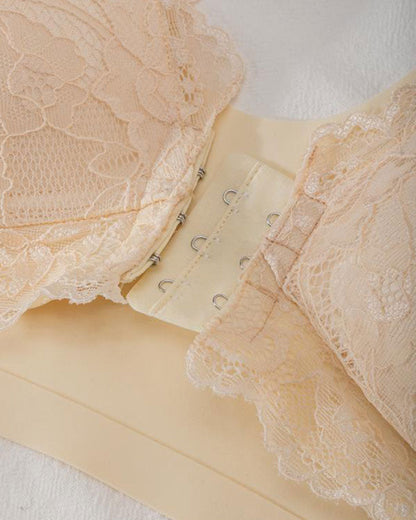 Shapecurve Women's Contrast Lace Hook & Eye Front PushUp Bra