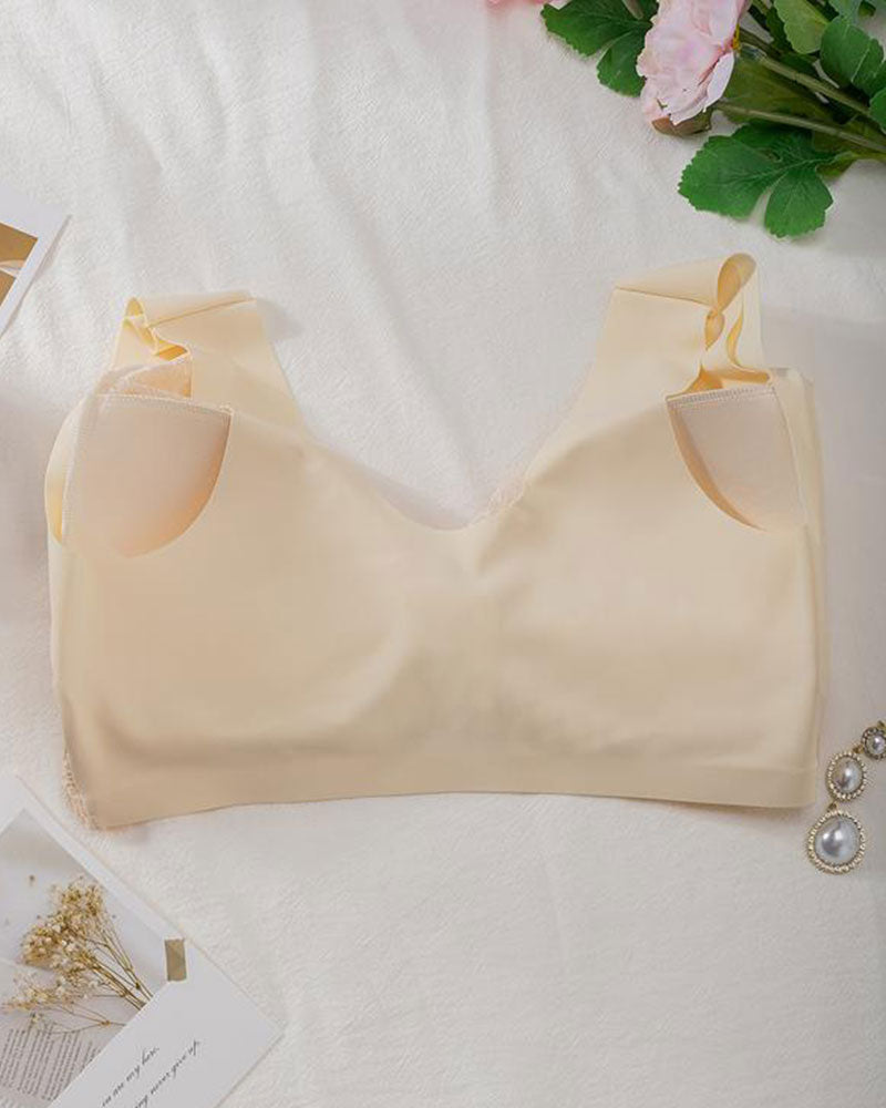Shapecurve Women's Contrast Lace Hook & Eye Front PushUp Bra
