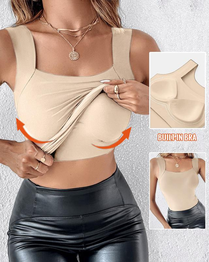 Women's Sleeveless Double-Layer Tank Tops Shaping Vest