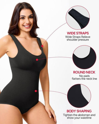 Women Seamless Round Neck Tummy Control Bodysuit