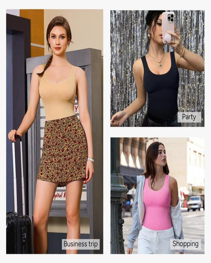 Women Seamless Round Neck Tummy Control Bodysuit