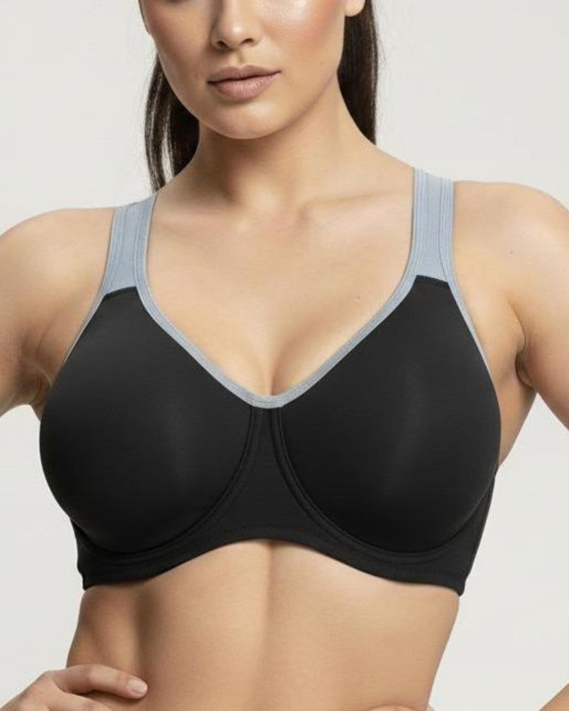 Full Coverage Sports Bra Non Padded Unlined Soft Support Wide Strap Underwire Bra