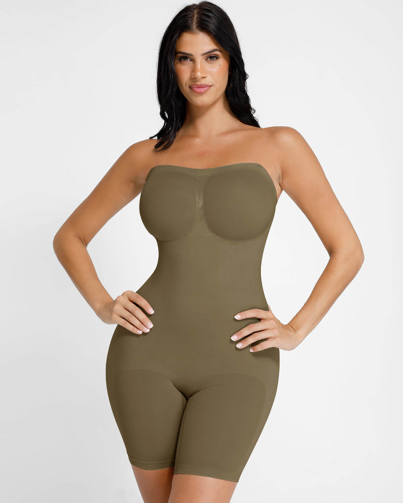 Shapecurve Seamless Strapless Bodysuit with Removable Straps