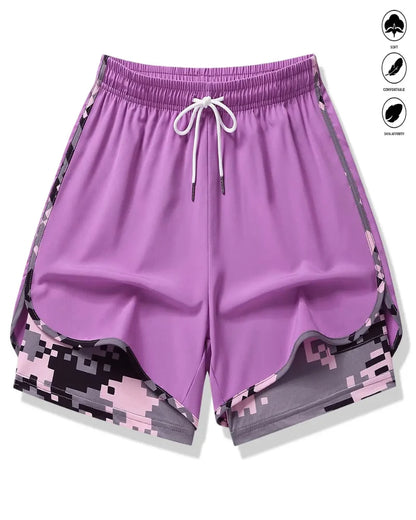 Womens Athletic Shorts with Built In Liner and Drawstring Waist