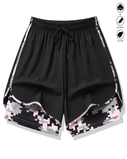 Womens Athletic Shorts with Built In Liner and Drawstring Waist