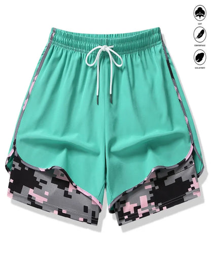 Womens Athletic Shorts with Built In Liner and Drawstring Waist