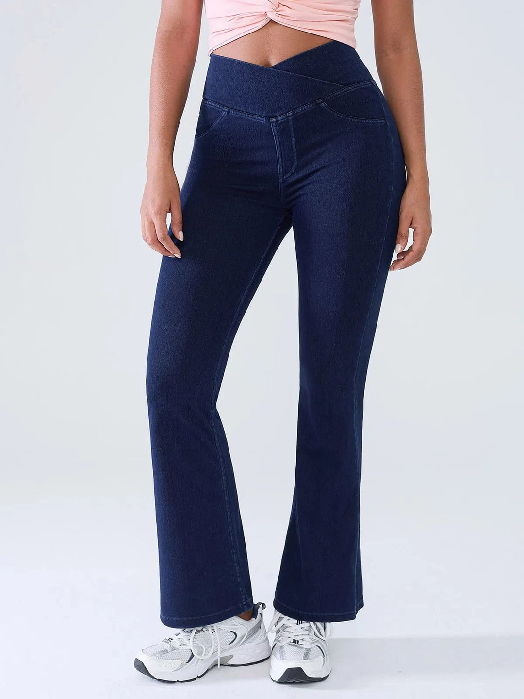 SHAPECURVE Crossover Denim Side Pockets Sculpting Leggings