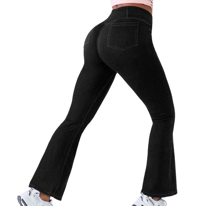 SHAPECURVE Crossover Denim Side Pockets Sculpting Leggings