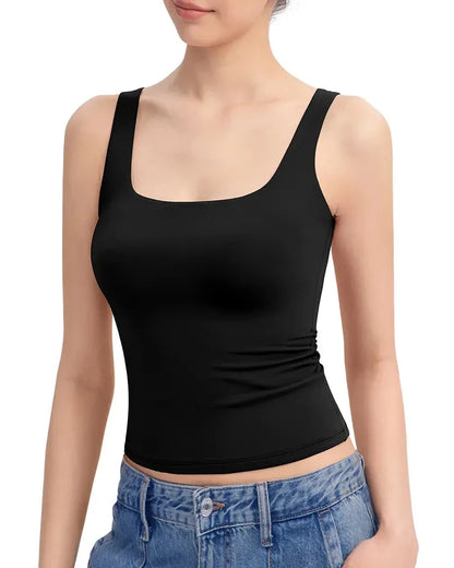 SHAPECURVE Skin-Friendly Sculpting Square-Neck Tank Top