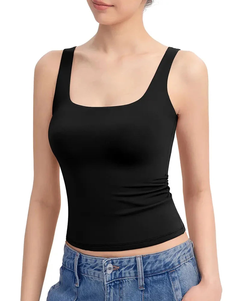 SHAPECURVE Skin-Friendly Sculpting Square-Neck Tank Top