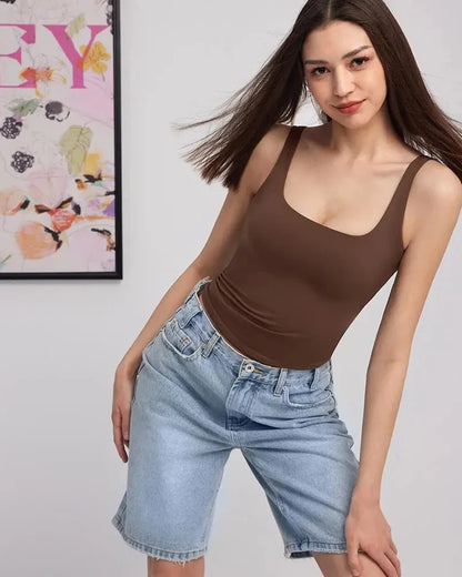 SHAPECURVE Skin-Friendly Sculpting Square-Neck Tank Top