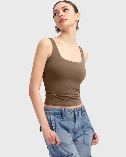 SHAPECURVE Skin-Friendly Sculpting Square-Neck Tank Top