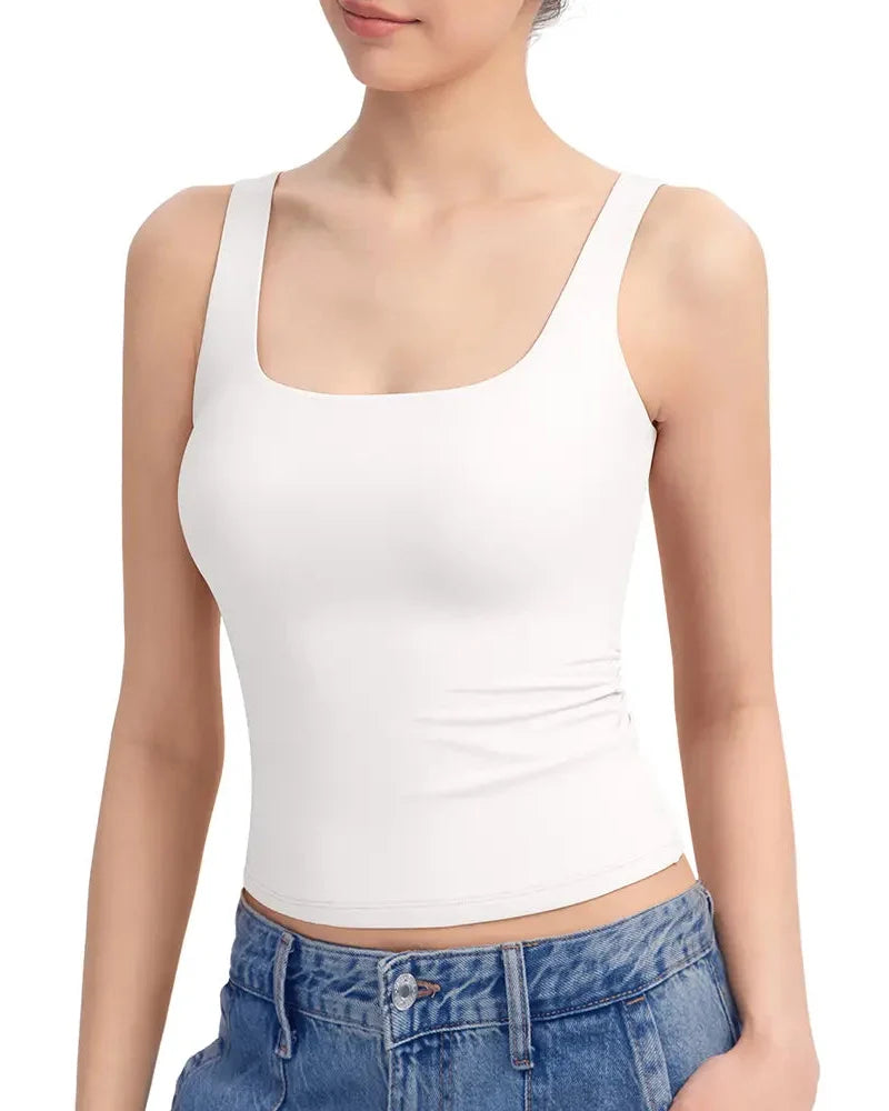 SHAPECURVE Skin-Friendly Sculpting Square-Neck Tank Top