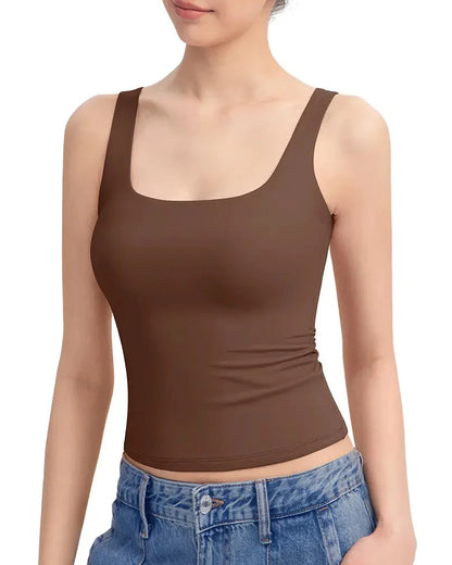 SHAPECURVE Skin-Friendly Sculpting Square-Neck Tank Top