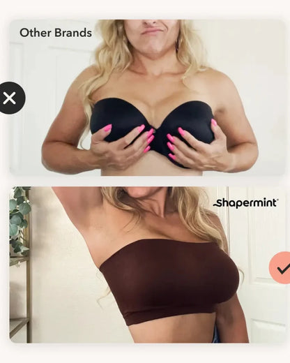 Convertible Strapless Bandeau Bra with Wireless Comfort, Anti-Slip Grip & Removable Straps