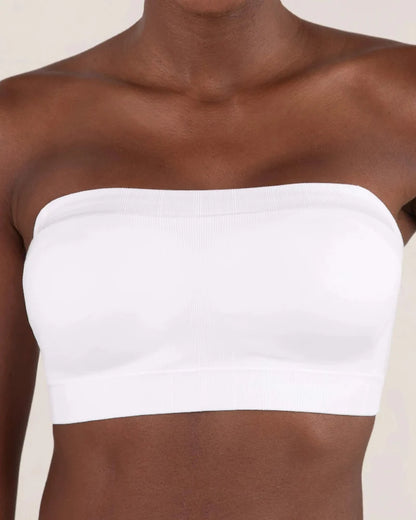 Convertible Strapless Bandeau Bra with Wireless Comfort, Anti-Slip Grip & Removable Straps