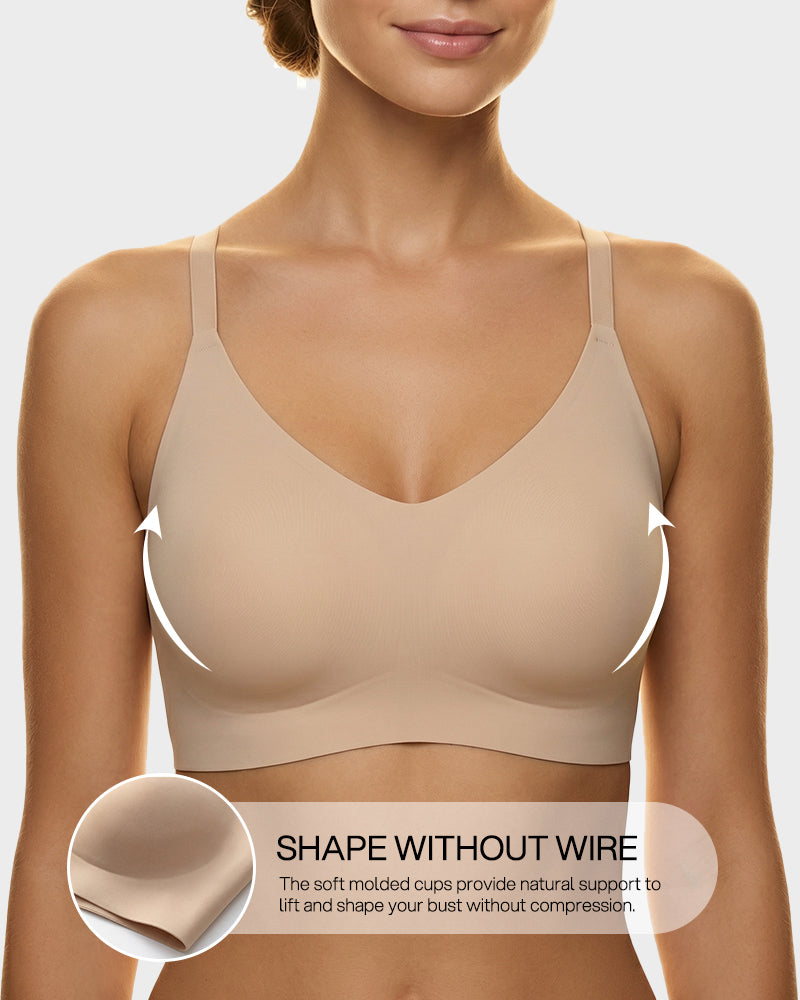 Wireless Seamless Lace Jelly Bralette with Light Padding