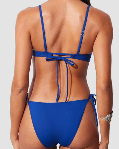 Scoop Neck Backless One Piece Swimsuit – Adjustable Straps, Fully Lined