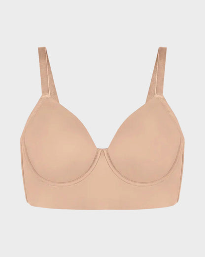 Delia Plus Size Smooth Full-Coverage Longline Support Bra.