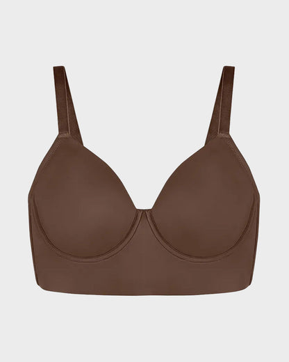 Delia Plus Size Smooth Full-Coverage Longline Support Bra.