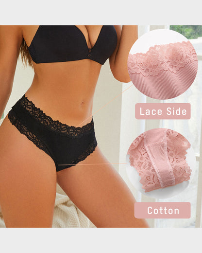 Women's Cotton Panties Lace Low Rise