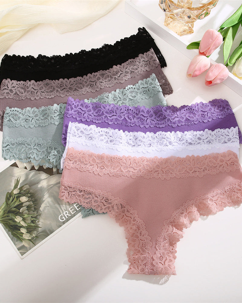 Women's Cotton Panties Lace Low Rise