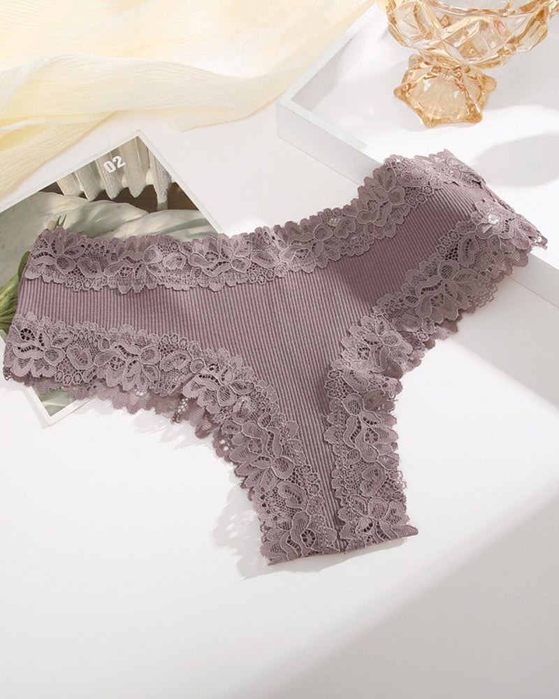 Women's Cotton Panties Lace Low Rise