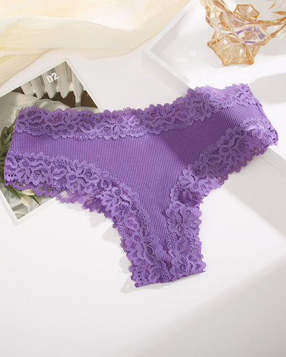 Women's Cotton Panties Lace Low Rise
