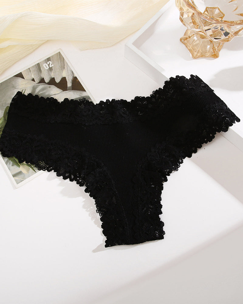 Women's Cotton Panties Lace Low Rise
