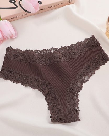 Women's Cotton Panties Lace Low Rise