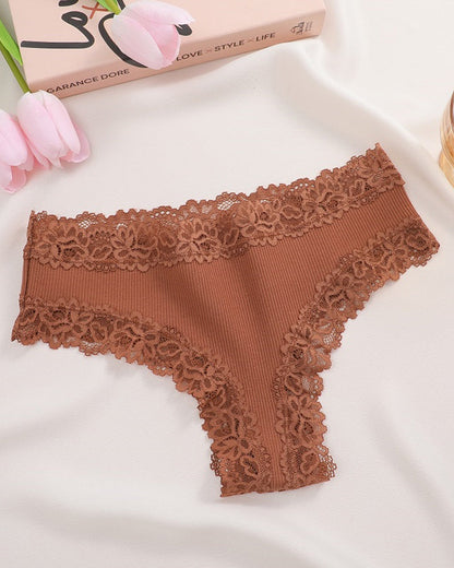 Women's Cotton Panties Lace Low Rise