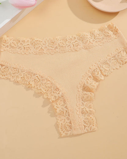 Women's Cotton Panties Lace Low Rise